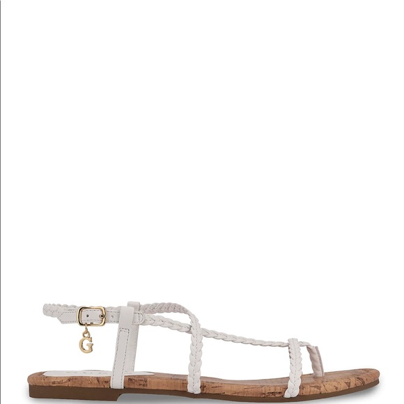 NIB WHITE GUESS SANDALS - Picture 5 of 6